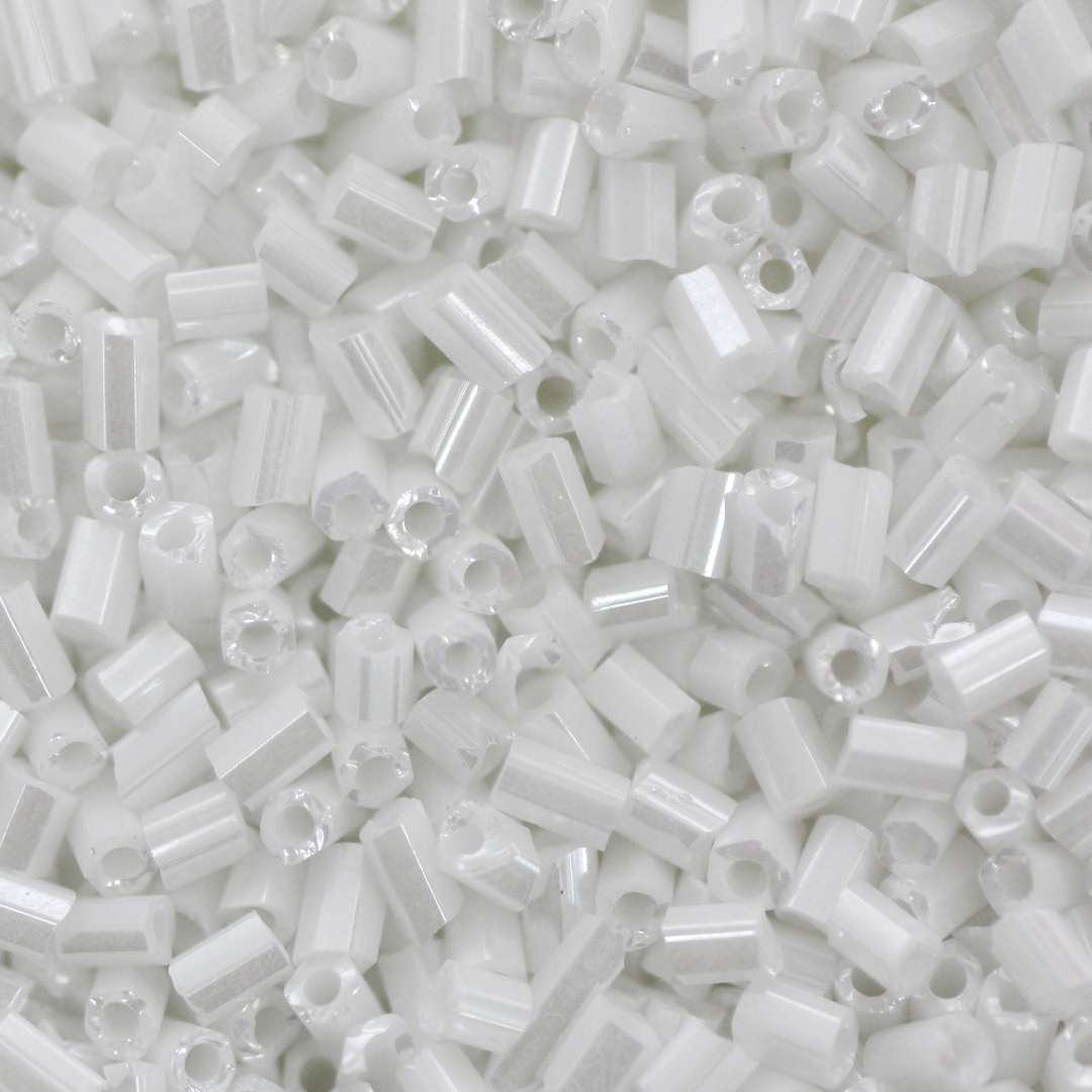 Seed Bead Bulk Bags - Bugle - Size #1 - White Luster - Approx 449g/22,000 pcs
