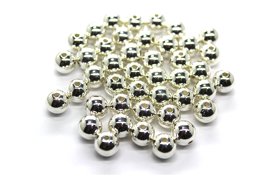 High Quality Beads, Bright Silver, Available in Multiple Sizes