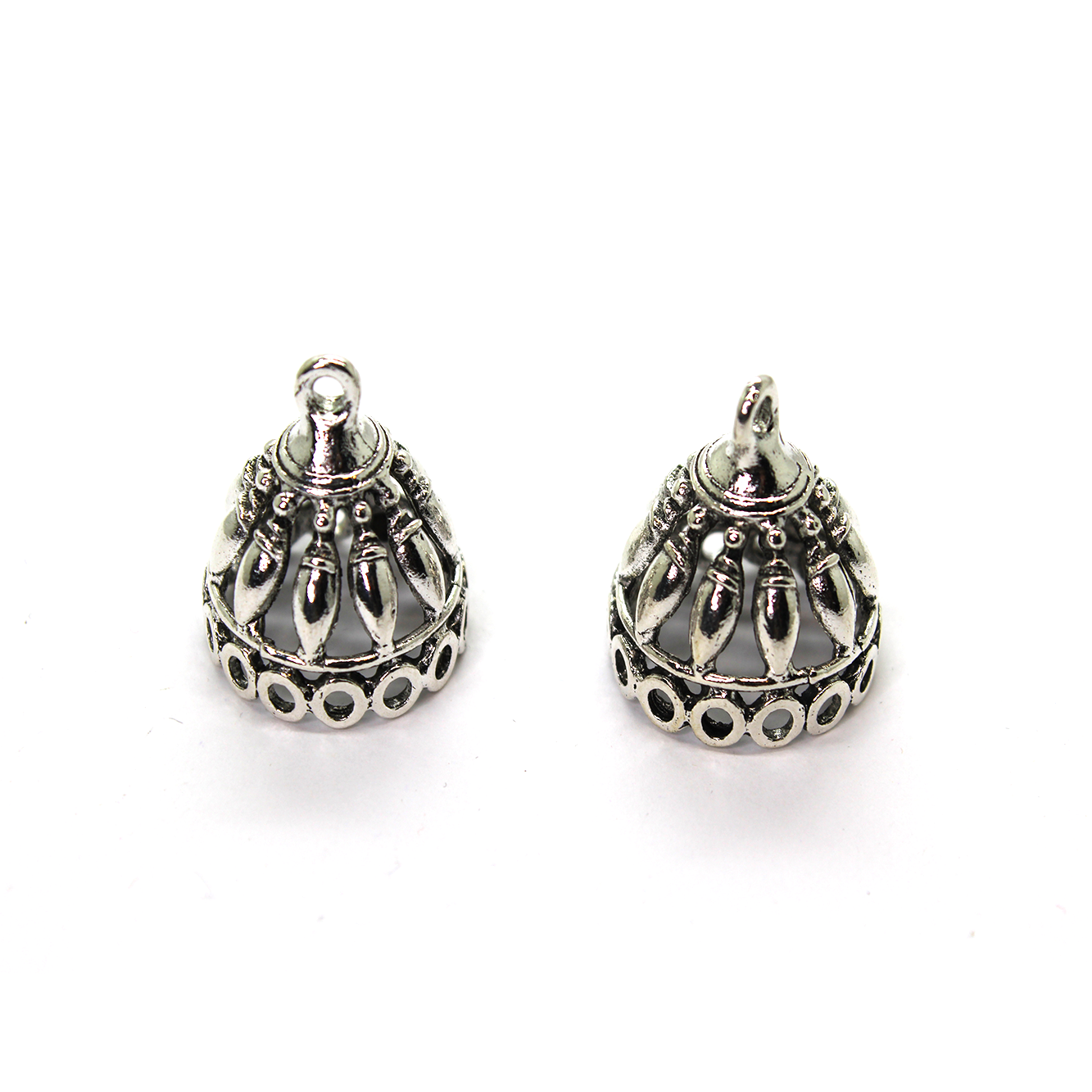 Earring, Large Jhumka,  29mm x 24mm, Available in Gold or Silver Alloy, 1 pair