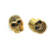 Skull Spacer Bead, Micro Pave, Black Cubic Zirconia, Gold-Plated, 12mm x 13mm, 1pc