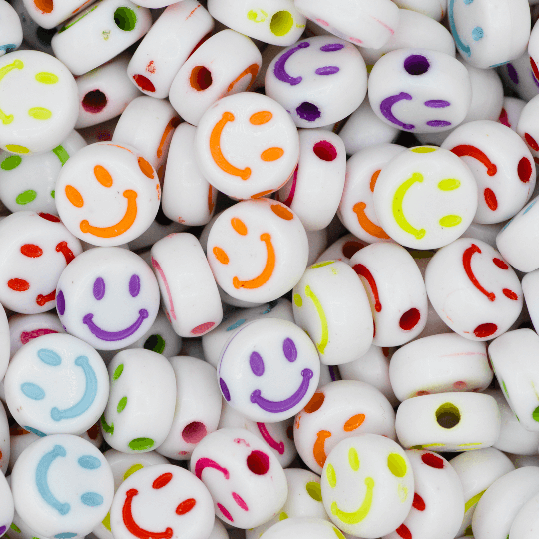 Smiley Face Beads Plastic 1 Bulk Bag Available in Multiple Style Butterfly Beads and Jewellery
