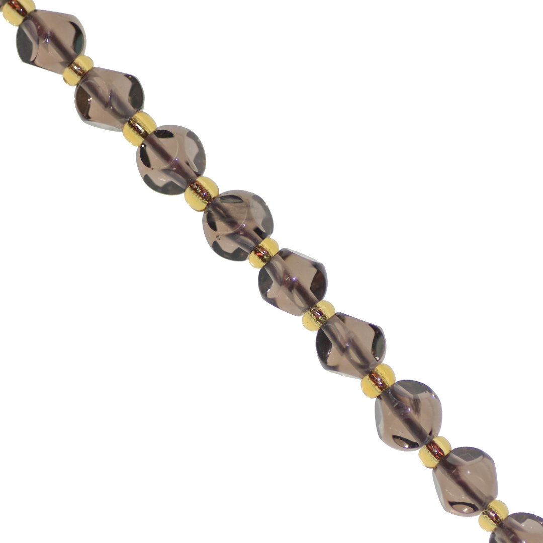 Dice Gemstones with Gold Spacer Bead, 6mm, Available in Various Gemstones