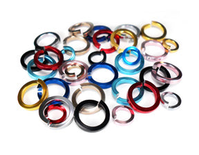 Jump Rings, HyperLynks Anodized Aluminum Square Wire, 18g 3/16" AWG - 50pcs