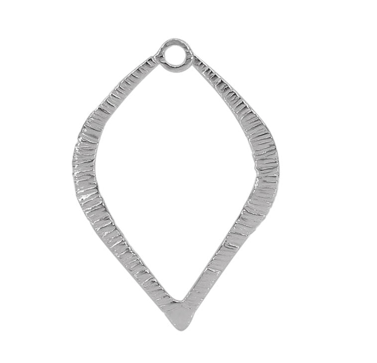 Earring, Sterling Silver, Earring Hoop Component - 34mm x 23mm - 1 pair