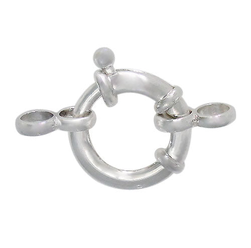 Clasp, Spring Clasp, Sterling Silver, 18mm, Sold Per pkg of 1