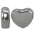 Sterling Silver, Flat Heart Bead, 9.5mm L x 10.5mm W, 1pc