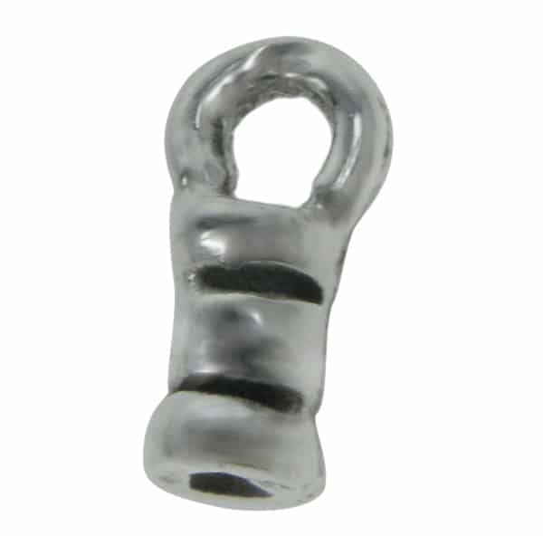 Terminators, Crimp End, Sterling Silver, 7mm x 2.5mm, 3mm loop - 2 pcs