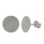 Earring, Sterling Silver, Flat Circle Stud, 8mm D x 11mm L, 1 pair