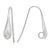 Earrings, Teardrop Shape Ear Wire, Sterling Silver, 22mm x 18mm, 1 pair