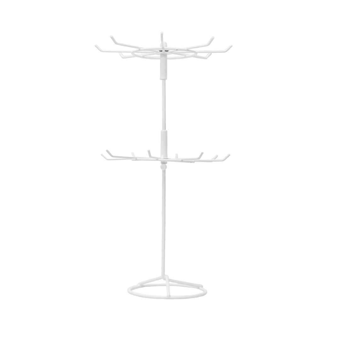 Tools, Multipurpose Rotating Jewelry Tower, 16.5" x 9" (L x W), 16 Hangers for Necklaces, Bracelets, Keys Etc.- 1 Stand