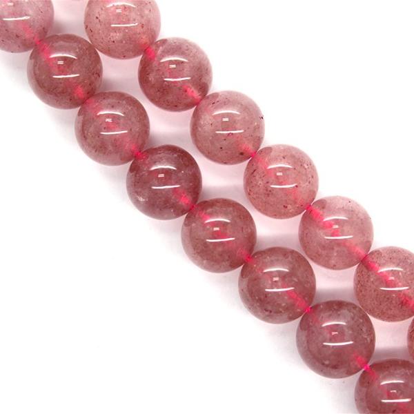 Strawberry Quartz (HQ), Semi-Precious Stone, 6mm, 65pcs per strand