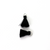 Tassels, Petit Tassel with Ring, Black Silk Thread, 1 inch, 4pcs