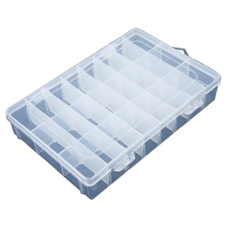 Tools, Plastic Bead Organizer Container, 19.4cm x 13cm, 24 Compartments, 1pc