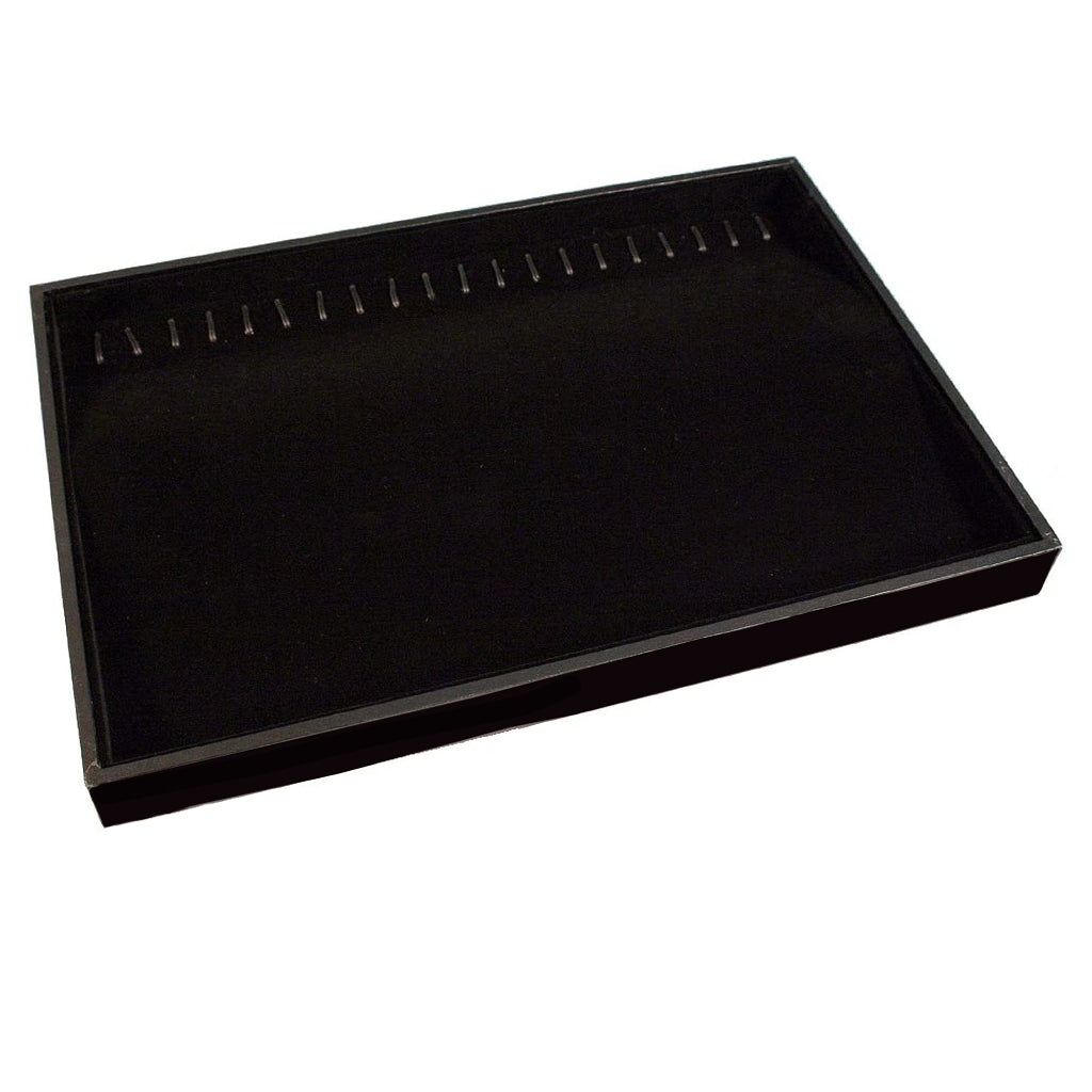 Tools, Black Jewelry Tray Organizer, Velvet, Earring Necklace Bracelet Ring Organizer that are Stackable, 13.8" x 9.5"- 1pc