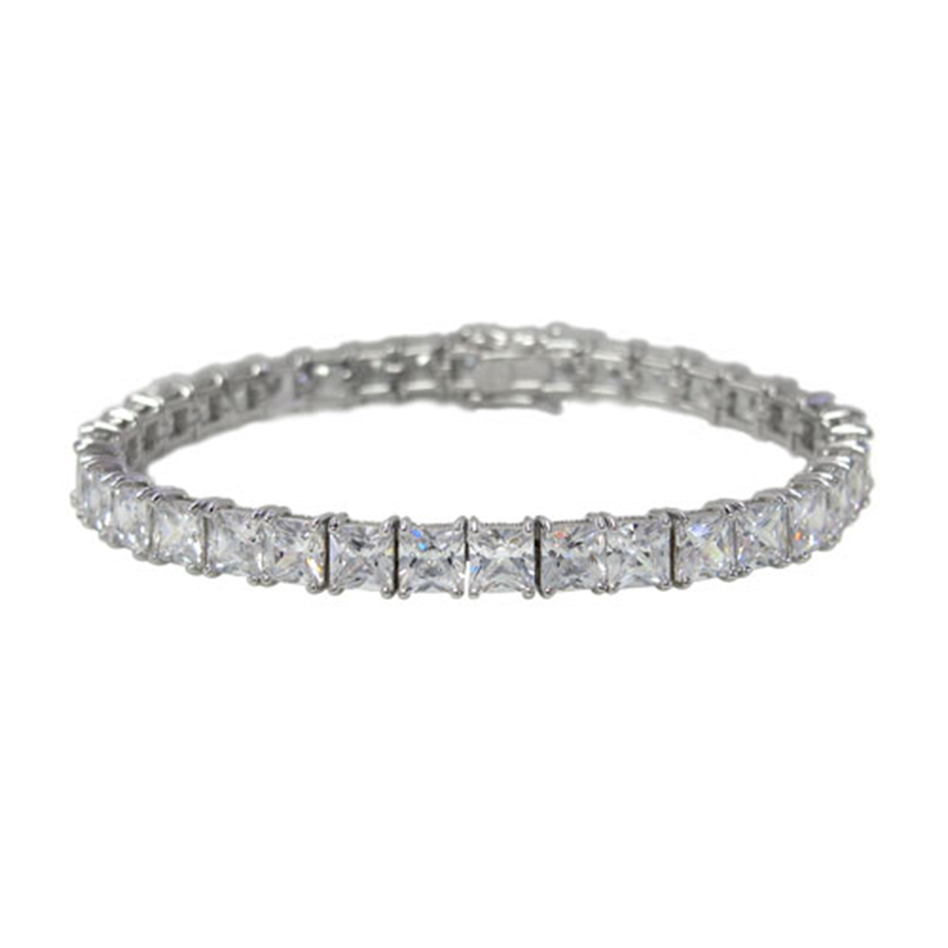 Luxury Tennis Bracelet 【3mm / SILVER】 Sterling Silver Tennis Bracelet w/ 2-Row 3.00 ct. size
