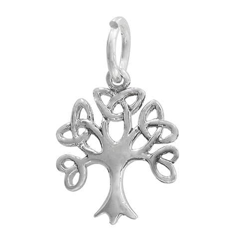 Charms, Celtic Tree, Sterling Silver, 15mm L x 13.5mm W x 1.5mm T - 1pc
