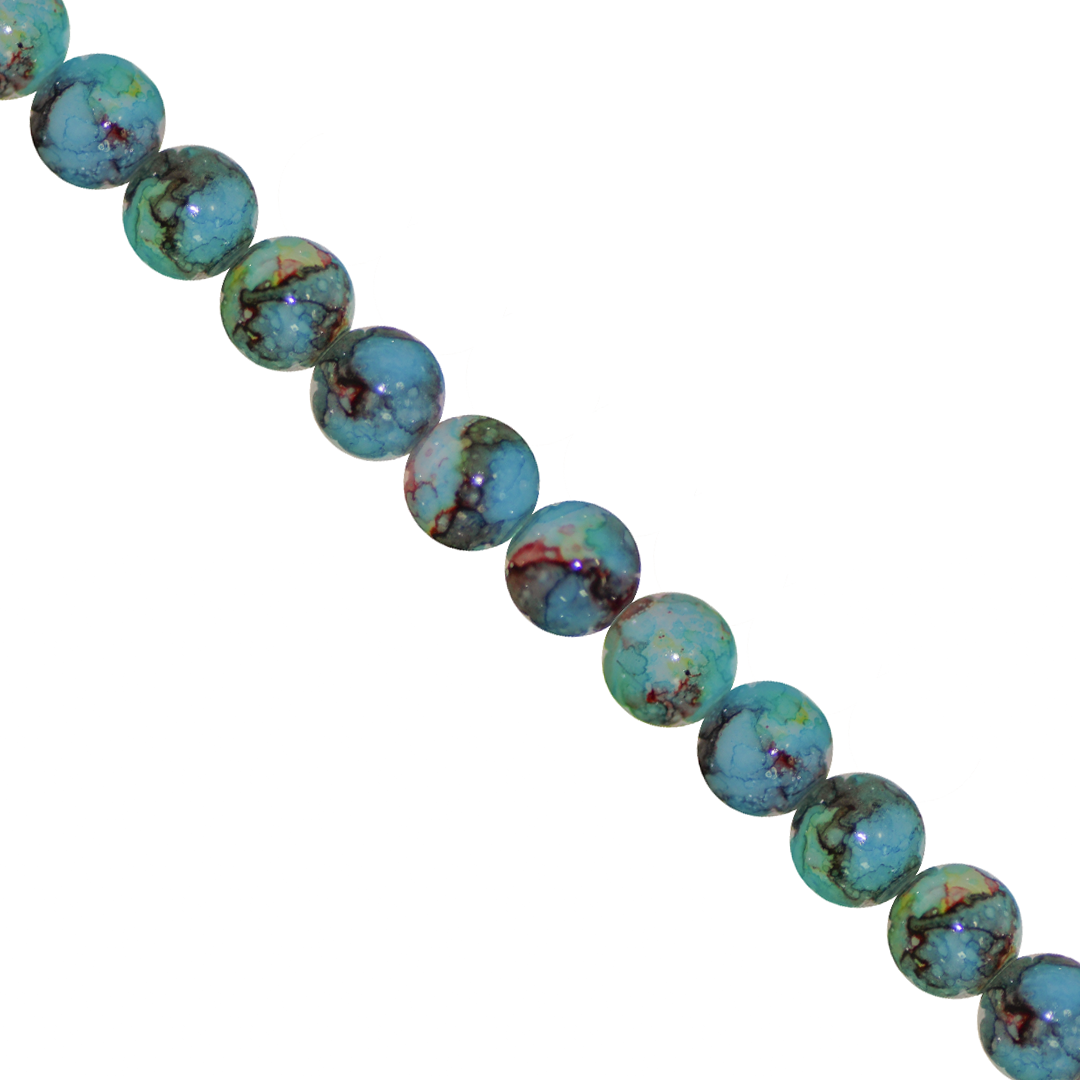 Marble Style Glass Beads, Opaque, 8mm, Approx 90 pcs per strand, Available in Multiple Colours