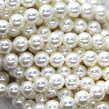 Shell Pearls, White, 14mm x 1mm (hole), 28pcs per strand