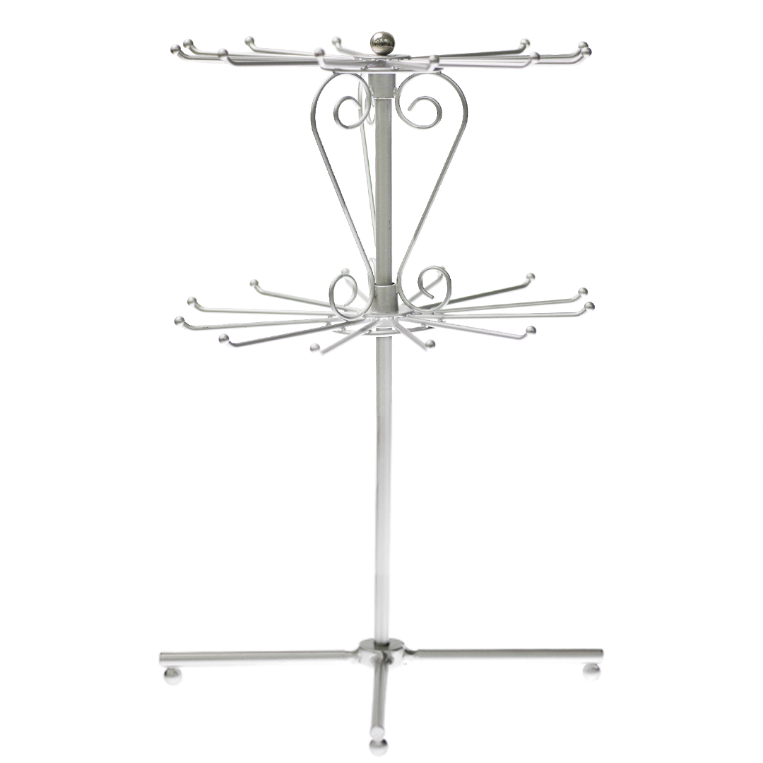 Tools, Spinning Jewelry Stand, 2 Tier, Silver Chrome, Steel, 38cm x 21cm, 1 Stand